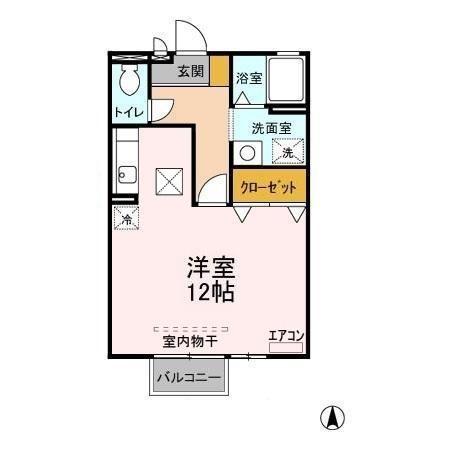 アークグレイスⅡA・102号室の間取り