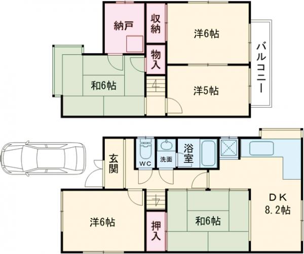 川島尻堀町戸建の間取り