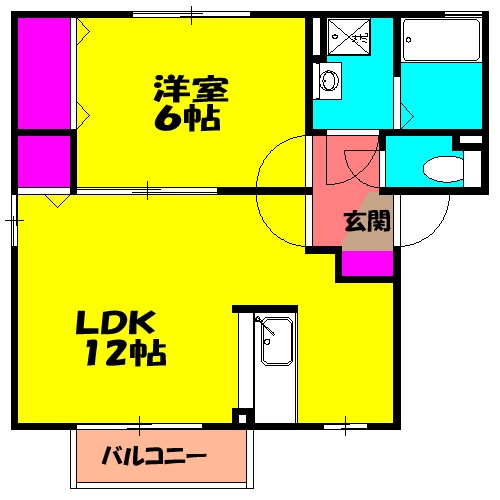 半田ハイツ Dの間取り