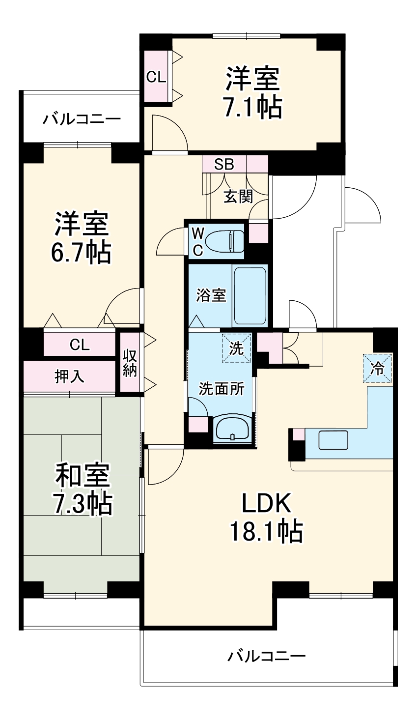T's garden西寺尾 B棟の間取り