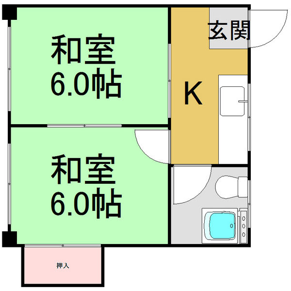 篠の風ハイツの間取り