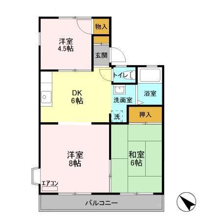 スカイハイツ池田 Bの間取り