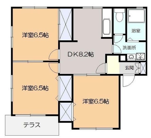 ライフコア萩Cの間取り