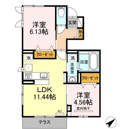 I・M・T SEMPRE HOUSE 飛梅 B棟の間取り