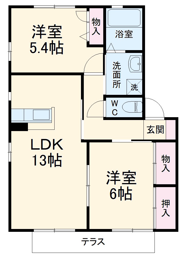 フローラ神領 Bの間取り