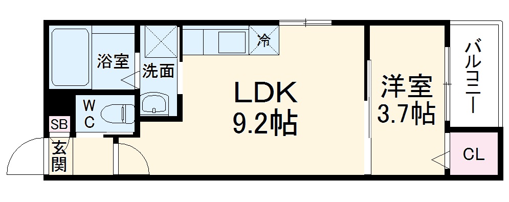 CRASTINE弥次ヱ町4丁目B棟の間取り
