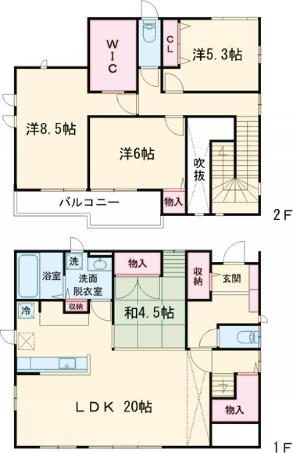D-room堀之内貸家の間取り