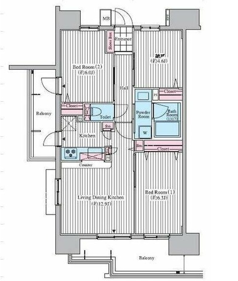 クロスレジデンス東十条の間取り