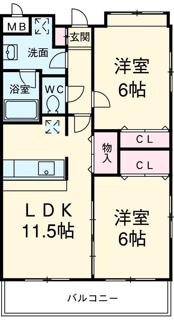ヴェルテけやき坂通りの間取り