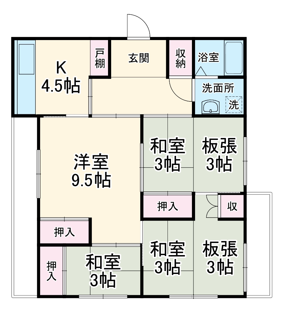 本間アパートCの間取り