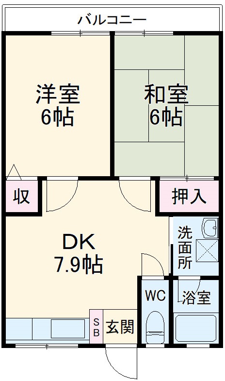 見花山スカイハイツの間取り