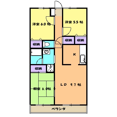 マンションベルシーの間取り