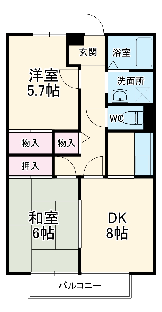 ドミール岩脇 Cの間取り