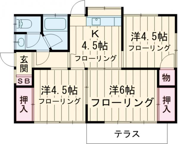 濱仲貸家の間取り