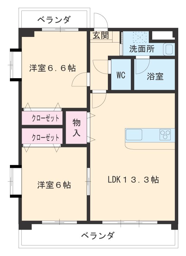 パセオ白砂Ⅱの間取り
