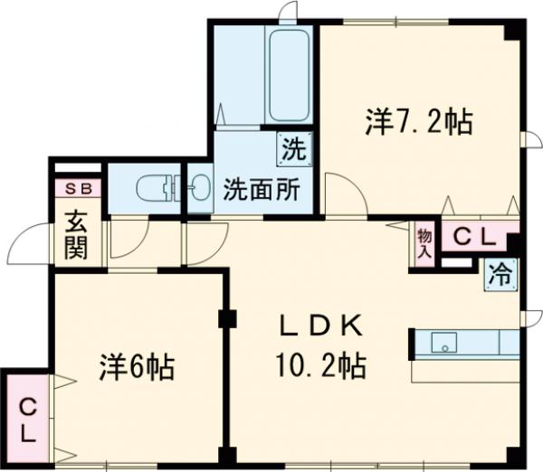 寿町の完工年月(2015年3月)築の賃貸マンションの間取り