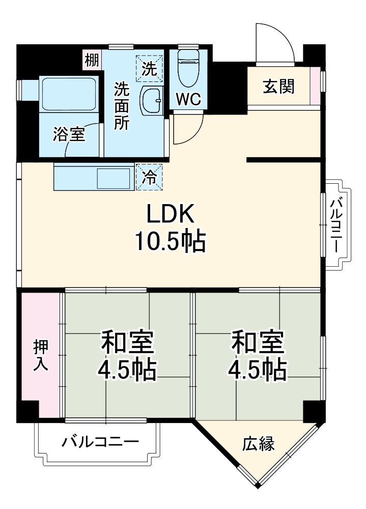 フルーヴェ1番館の間取り