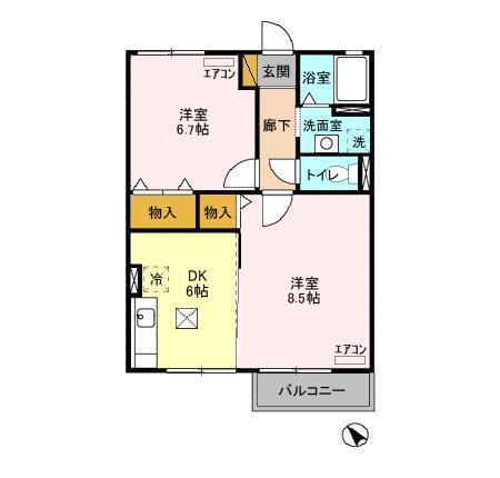 メゾンエクレール Aの間取り