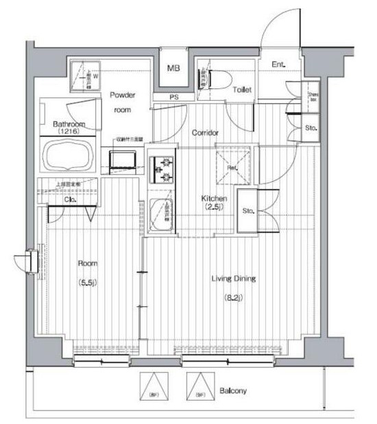 プレミアムキューブＧ西大井・806号室の間取り