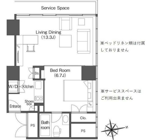 フロンティアレジデンスザタワー品川の間取り