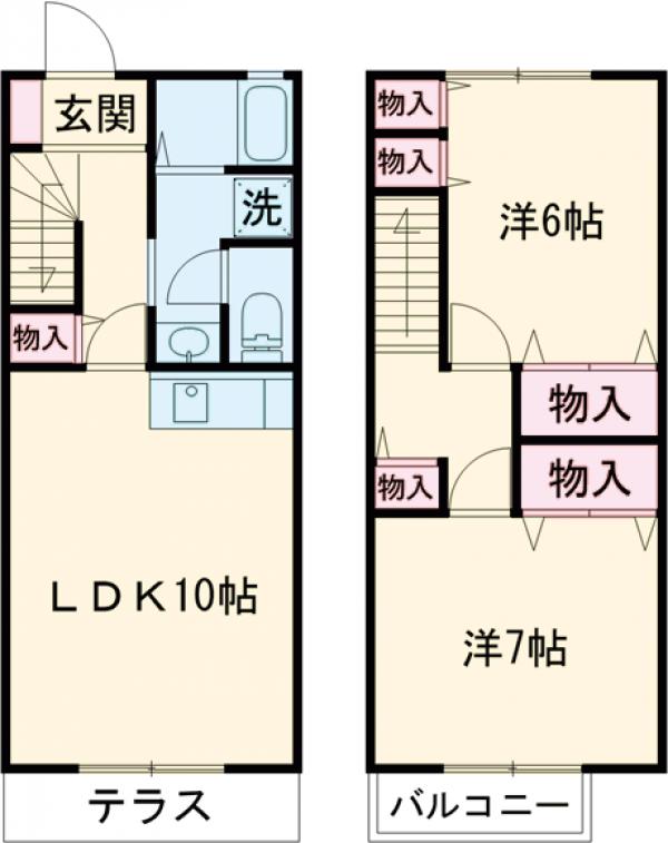 リキヴィラージュBの間取り