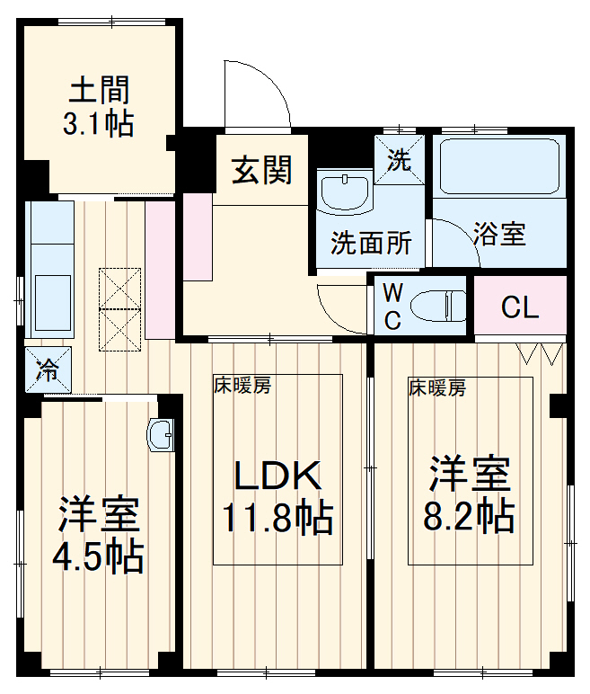 フローラルフラッツの間取り