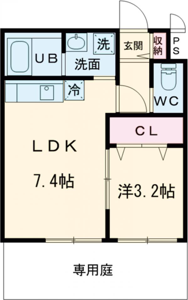 104号室の間取り