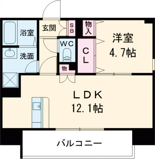 馬出の完工年月（2022年7月）築の賃貸マンションの間取り