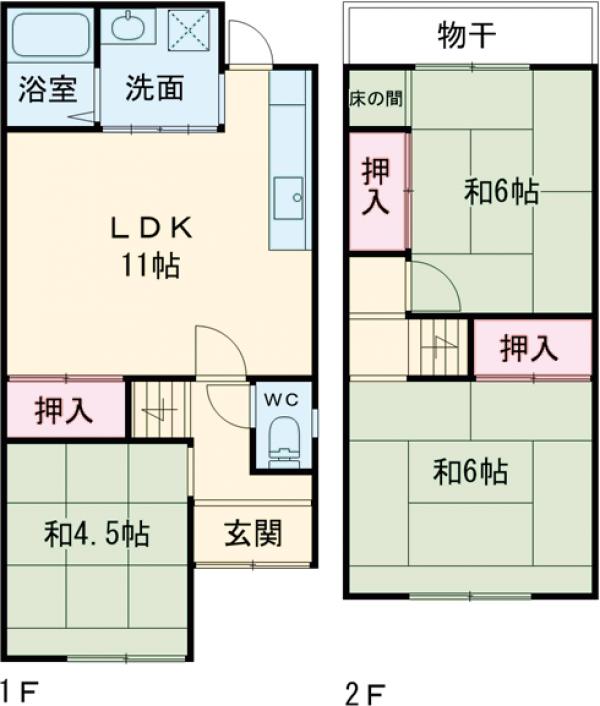 太秦土本町貸家の間取り