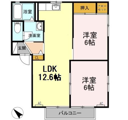サンビレッジ Cの間取り