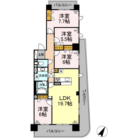 D’クラディア静岡IIの間取り