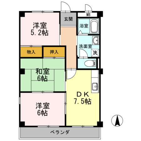 ヴィクトワール尾崎山の間取り
