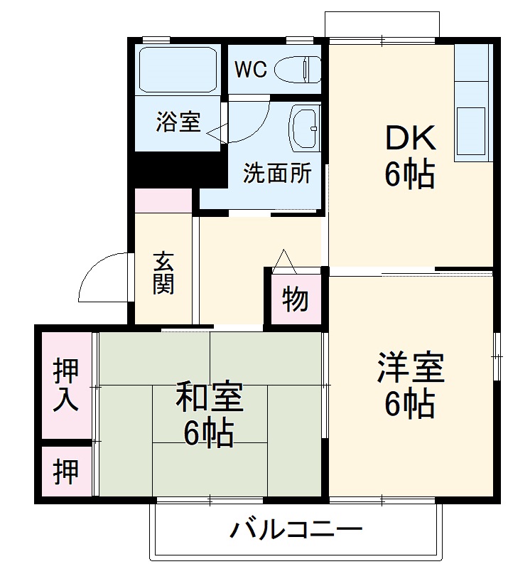 西田原の完工年月(1997年4月)築の賃貸アパートの間取り