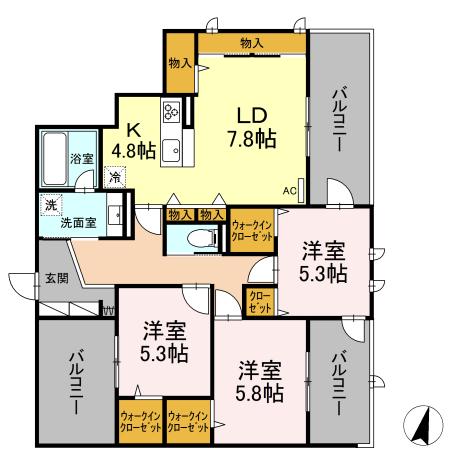 Ｇｒａｃｅ　Ｃｏｕｒｔ　ＹＡＭＡＴＯの間取り
