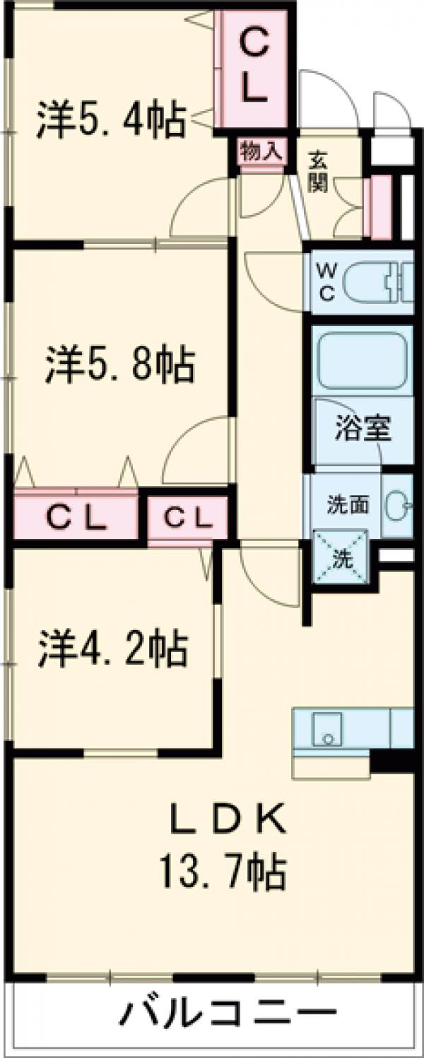 クレア立川の間取り