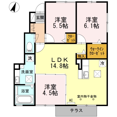 春夏冬の間取り