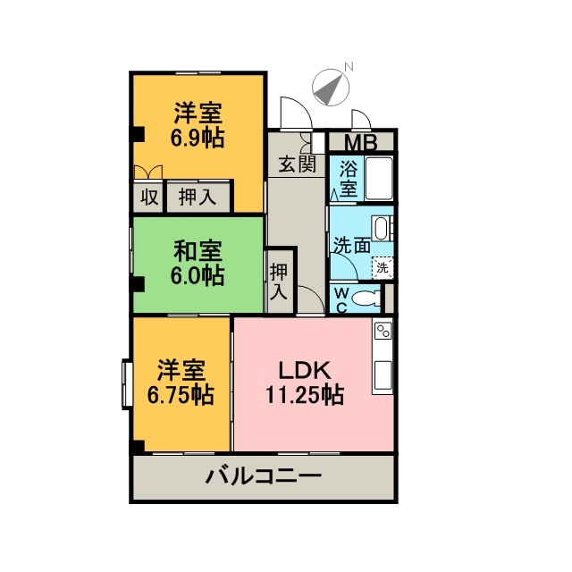 クイーンハイツ滝の水の間取り