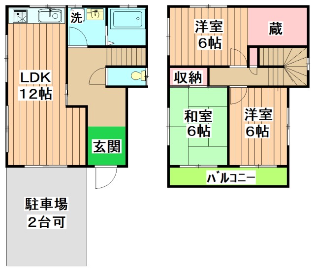 西別院町戸建ての間取り