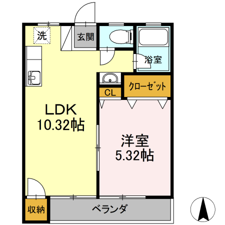 高砂の完工年月(1971年7月)築の賃貸マンションの間取り