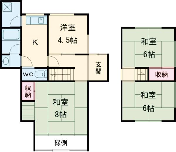 桂池尻町貸家の間取り
