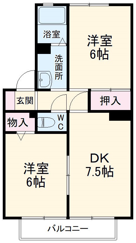 パラシオ愛芳 A・Bの間取り