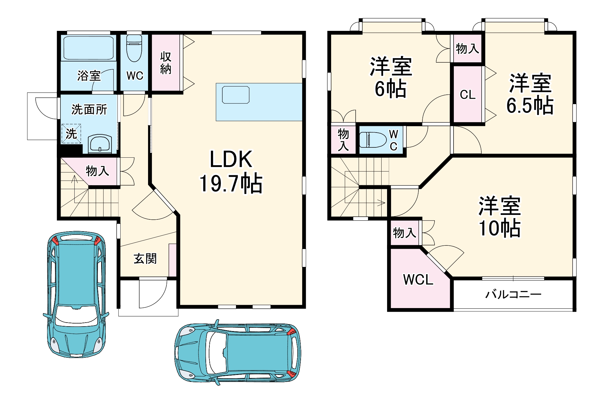 西川タウンハウスBの間取り