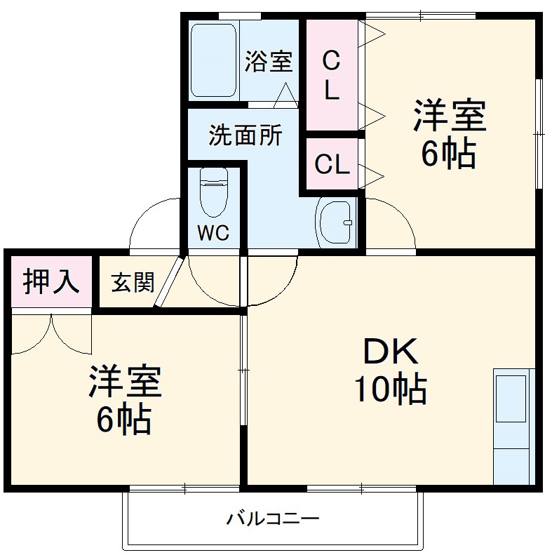 ハイカムール上島ⅡBの間取り