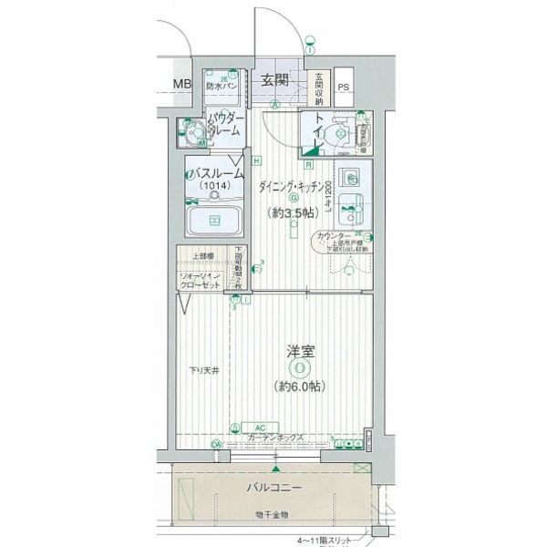 エステムプラザ梅田扇町公園パークランドの間取り