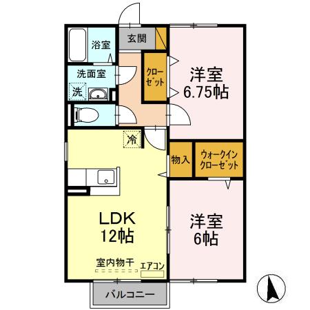 コモド八ヶ崎Bの間取り