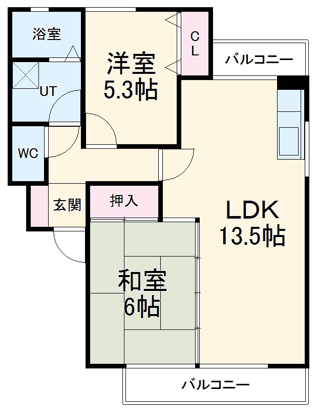 グリーンパーク藤塚A・Bの間取り