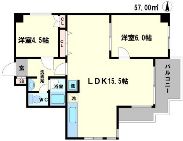 クレール千里中央の間取り