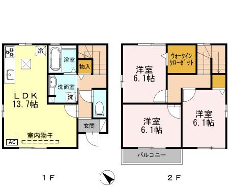 初生西貸家Bの間取り