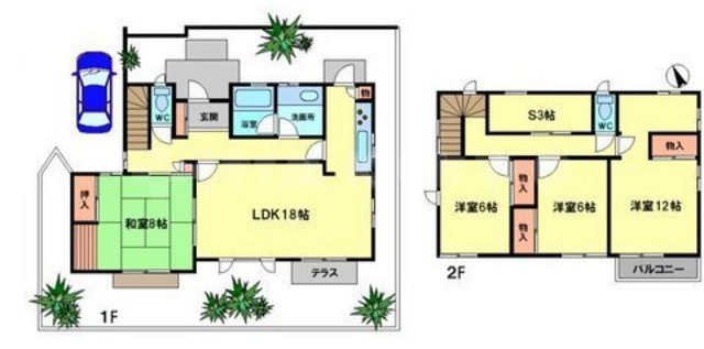 吹田市佐竹台4丁目貸家 A棟の間取り