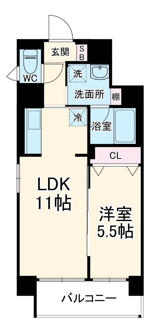フェリーチェ難波の間取り